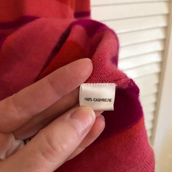 Armand Diradourian Pink Striped Cashmere Sweater - Picture 6 of 6